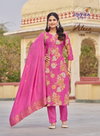 Alexa Vol 7 By Radhika Vertican Silk Kurti With Bottom Dupatta Exporters In India